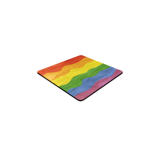 Gay Pride - Rainbow Flag Waves Stripes 3 Square Coaster