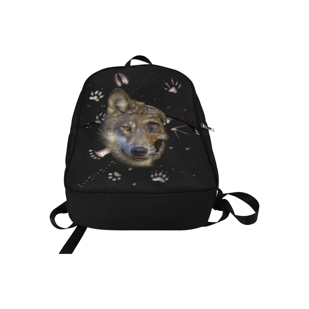 Shaman Totem Wolf Fabric Backpack for Adult (Model 1659)