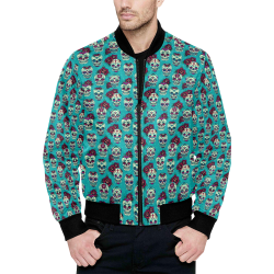 Halloween by Artdream All Over Print Quilted Bomber Jacket for Men (Model H33)
