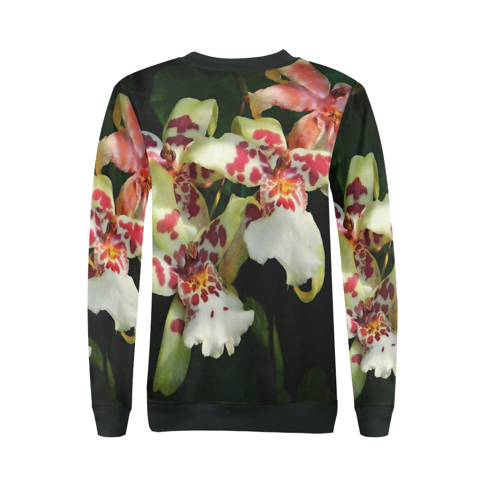 spotted orchids All Over Print Crewneck Sweatshirt for Women (Model H18)