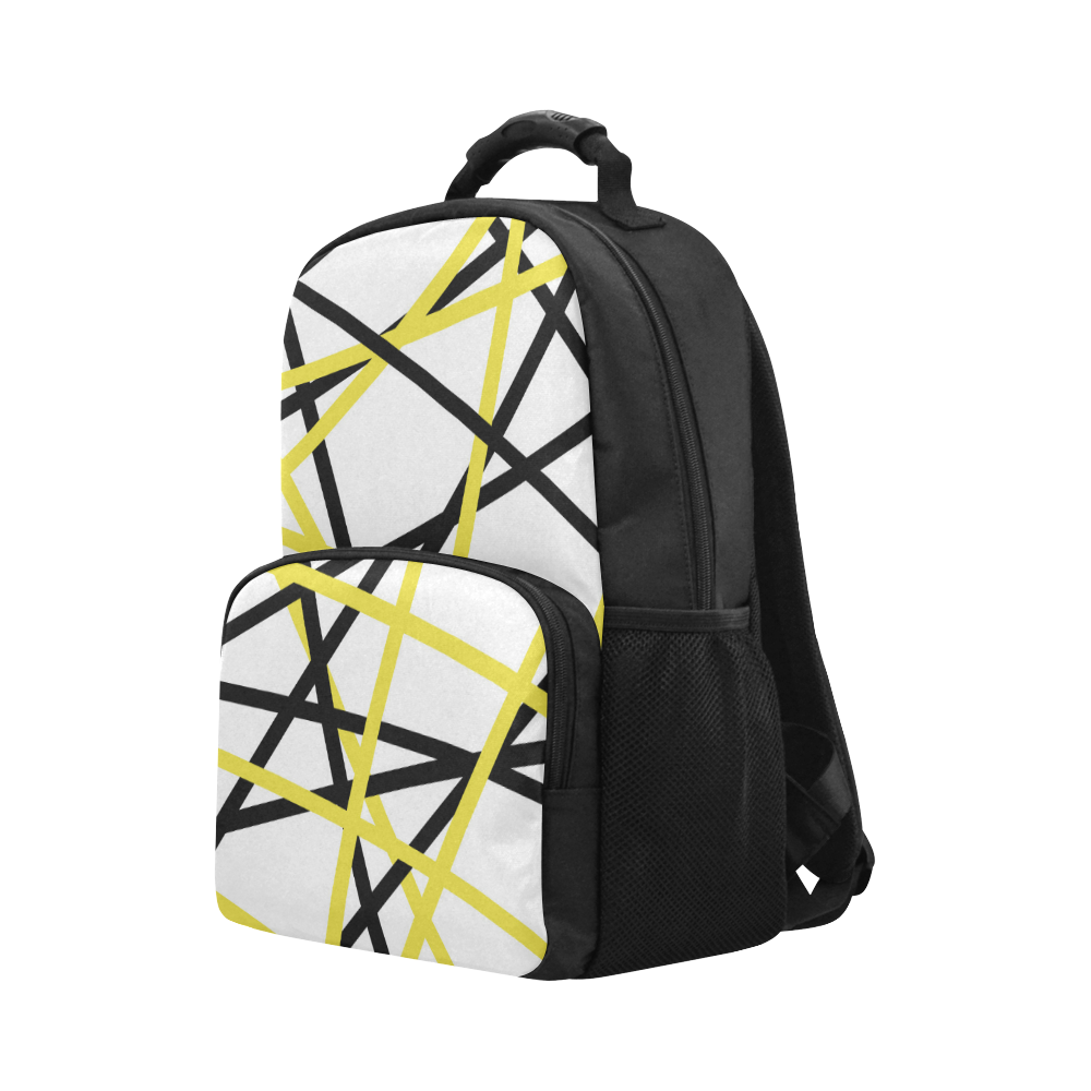 Black and yellow stripes Unisex Laptop Backpack (Model 1663)