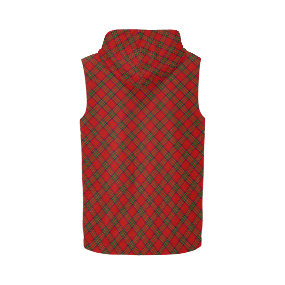 Red Tartan Plaid Pattern All Over Print Sleeveless Zip Up Hoodie for Men (Model H16)