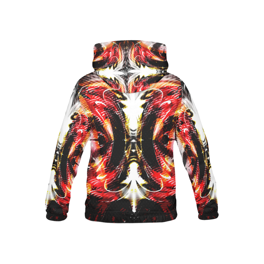 xxsml Red Rave Wild All Over Print Hoodie for Kid (USA Size) (Model H13)