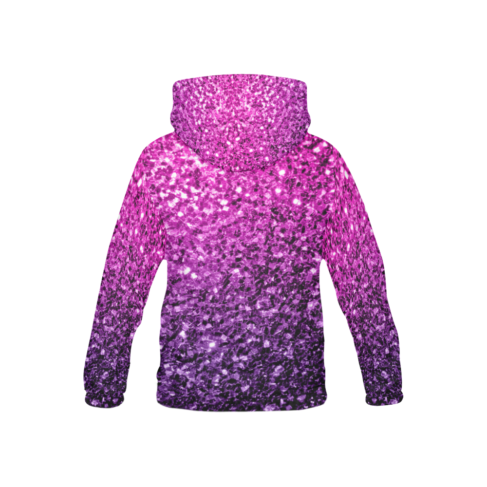 Beautiful Purple Pink Ombre glitter sparkles All Over Print Hoodie for Kid (USA Size) (Model H13)