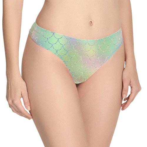 Pastel Mermaid Sparkles Women's All Over Print Thongs (Model L30)