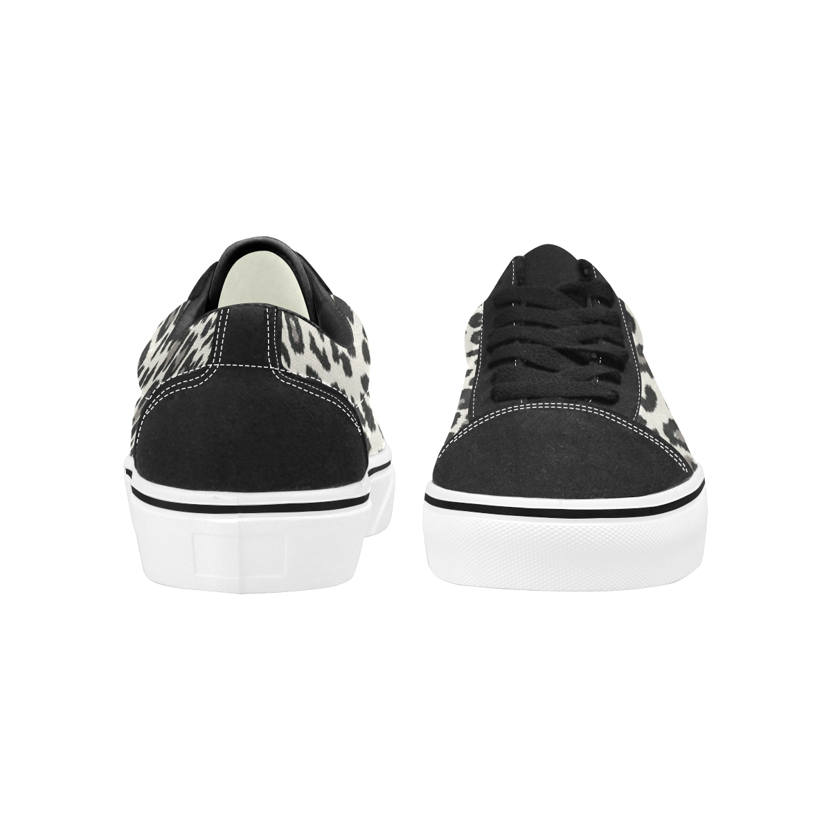 skate leopard Women's Low Top Skateboarding Shoes (Model E001-2)