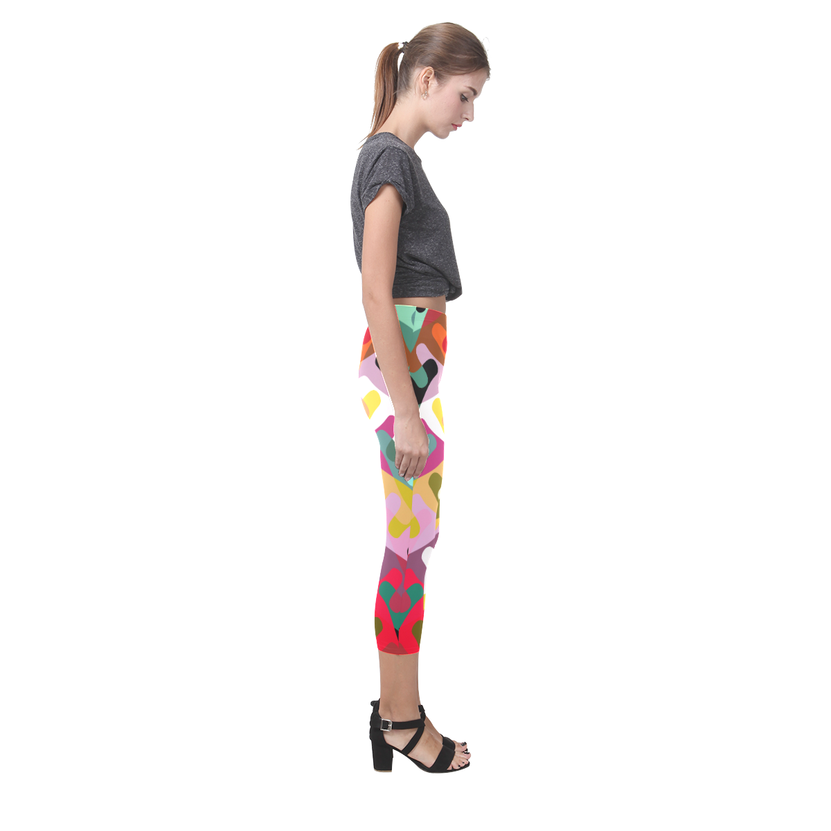 Colorful shapes Capri Legging (Model L02)