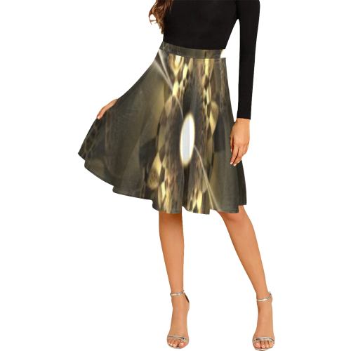 Fractal flash Melete Pleated Midi Skirt (Model D15)