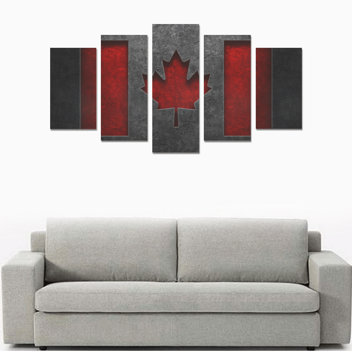 Canadian Flag Stone Texture Canvas Print Sets A (No Frame)