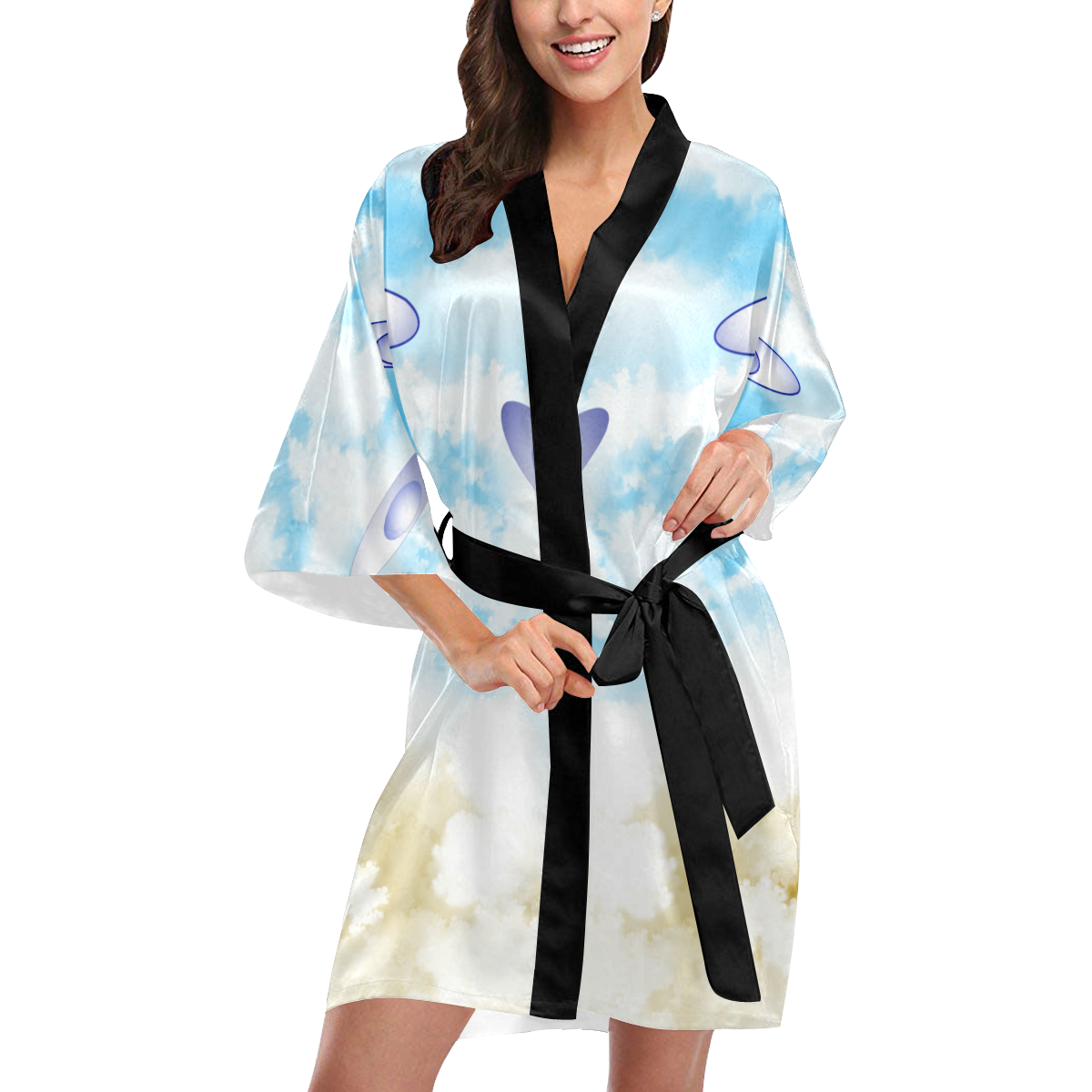 Love Blue Kimono Robe
