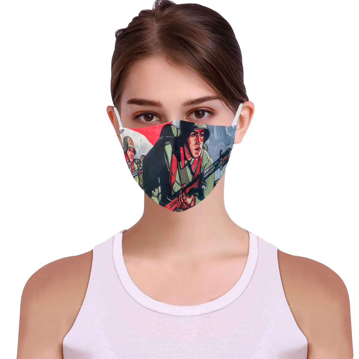 FOR THE MOTHERLAND, FOR HONOUR, FOR FREEDOM! 3D Mouth Mask with Drawstring (30 Filters Included) (Model M04) (Non-medical Products)