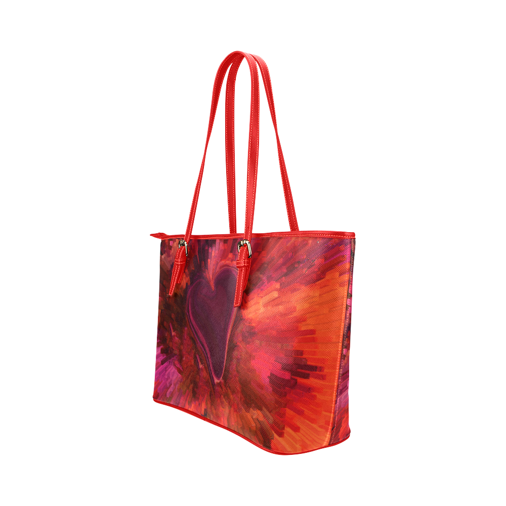 HEARTS OF PASSION Leather Tote Bag/Large (Model 1651)