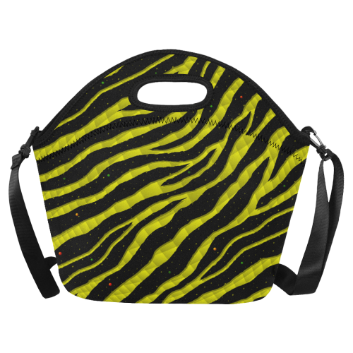 Ripped SpaceTime Stripes - Yellow Neoprene Lunch Bag/Large (Model 1669)