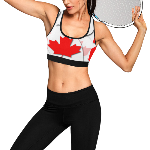 Flag of Canada Women's All Over Print Sports Bra (Model T52)