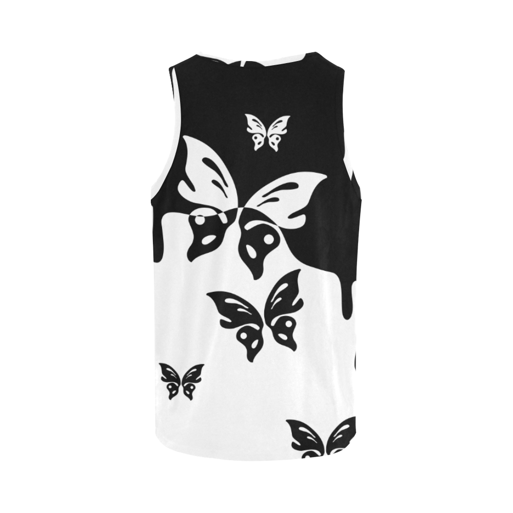 Animals Nature - Splashes Tattoos with Butterflies All Over Print Tank Top for Women (Model T43)