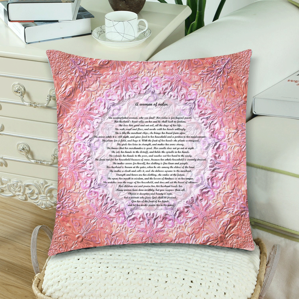 a woman of valor-17x17-8 Custom Zippered Pillow Cases 18"x 18" (Twin Sides) (Set of 2)