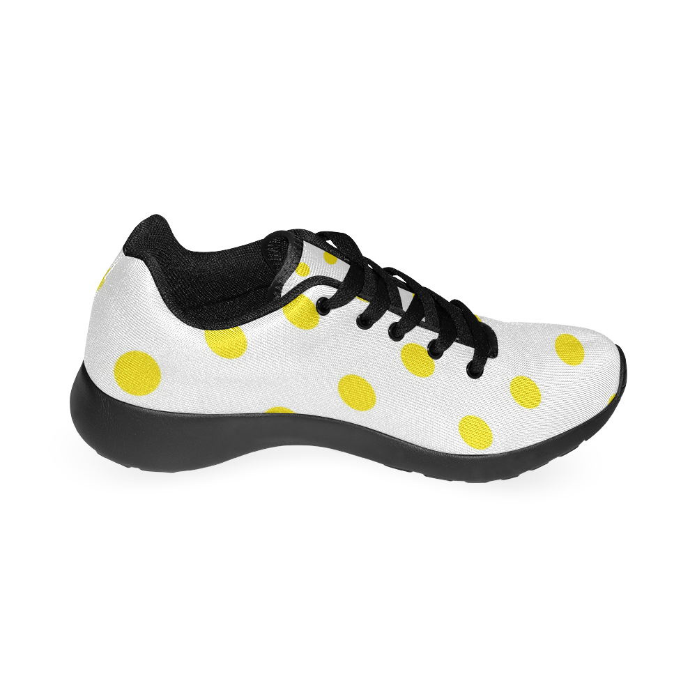 Design gold dots on white Kid's Running Shoes (Model 020)