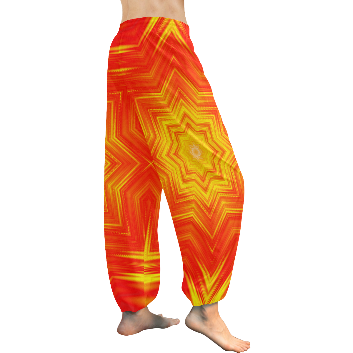Fiery Crosshatch Women's All Over Print Harem Pants (Model L18)