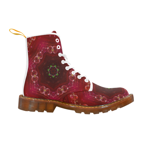 Love and Romance Glittering Ruby and Diamond Heart Martin Boots For Women Model 1203H