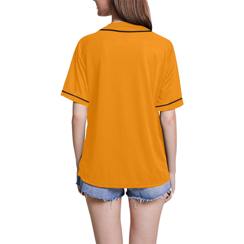 color dark orange All Over Print Baseball Jersey for Women (Model T50)