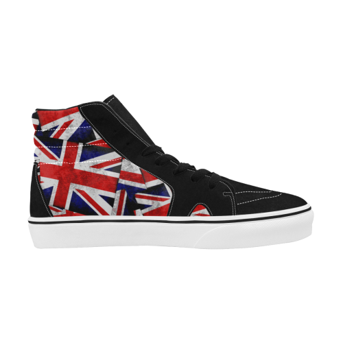 Union Jack British UK Flag Women's High Top Skateboarding Shoes (Model E001-1)