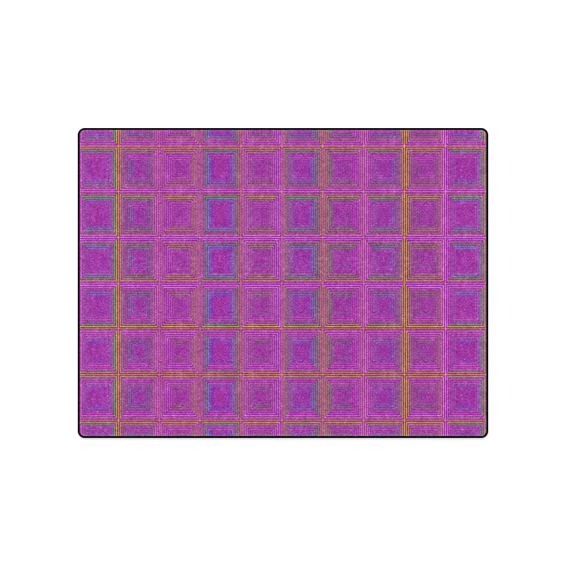 Purple gold multicolored multiple squares Blanket 50"x60"
