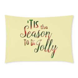 Christmas 'Tis The Season on Yellow Custom Rectangle Pillow Case 20x30 (One Side)