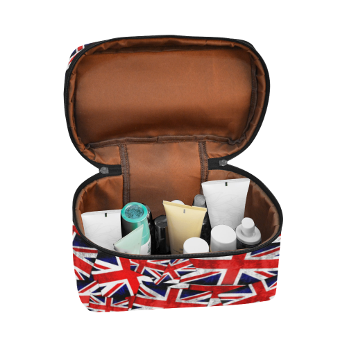 Union Jack British UK Flag Cosmetic Bag/Large (Model 1658)