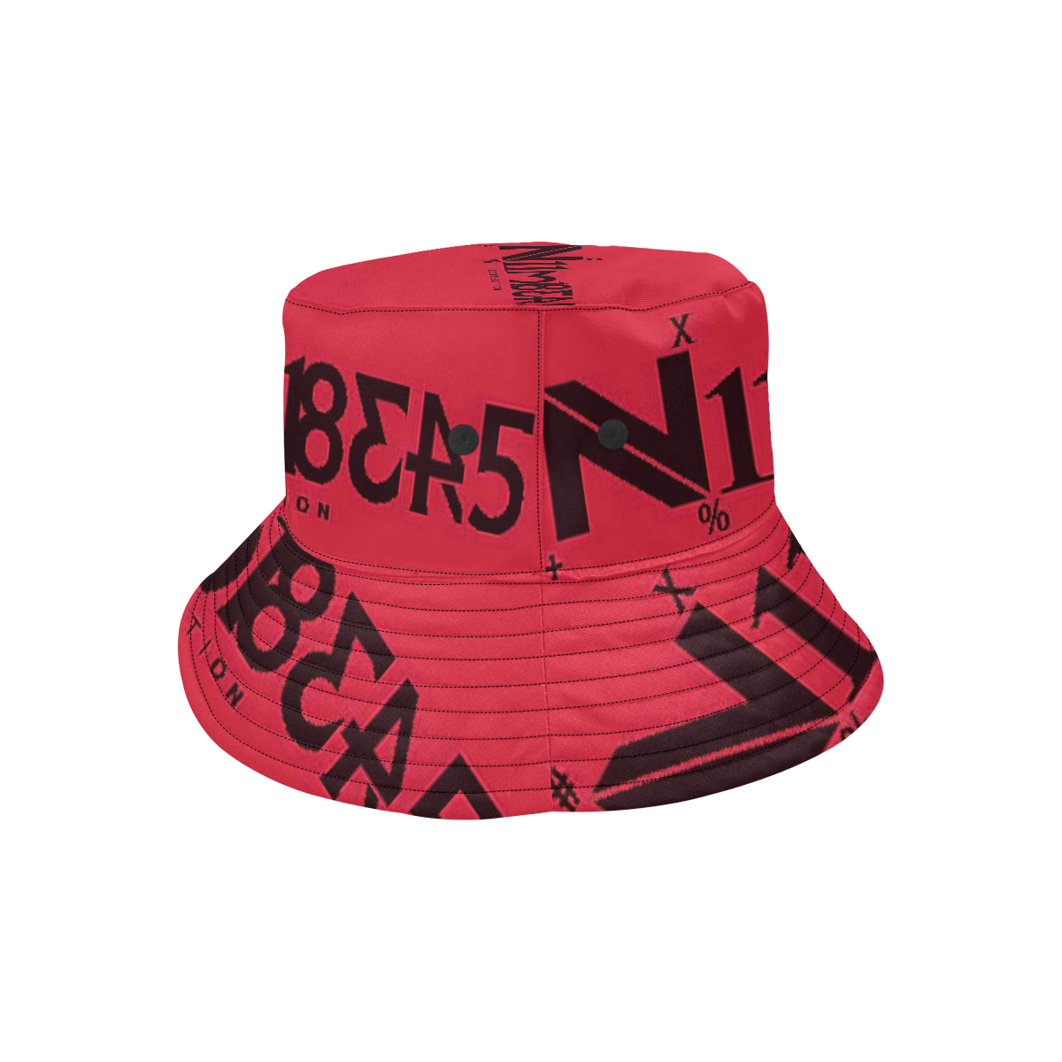 NUMBERS Collection LOGO Cherry Red All Over Print Bucket Hat
