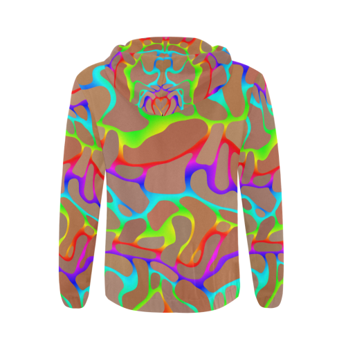 Colorful wavy shapes All Over Print Full Zip Hoodie for Men (Model H14)