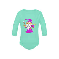 Wizard Gnome Mint Baby Powder Organic Long Sleeve One Piece (Model T27)