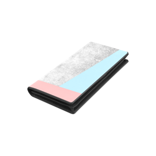 concrete3 pink blue Women's Leather Wallet (Model 1611)