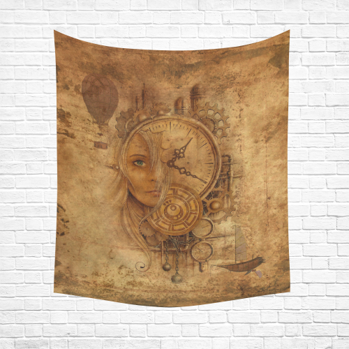 A Time Travel Of STEAMPUNK 1 Cotton Linen Wall Tapestry 51"x 60"
