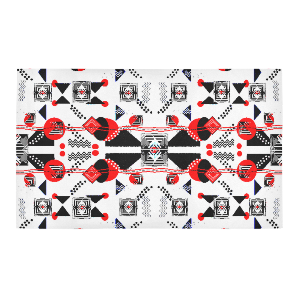 Creative geometric red and black design by FlipStylez Designs azalea doormat 30_x_18 Azalea Doormat 30" x 18" (Sponge Material)