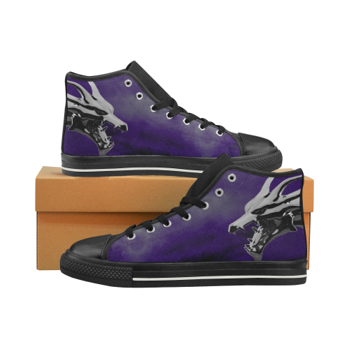 Steel Dragons V1.0 Purple High Top Canvas Shoes for Kid (Model 017)