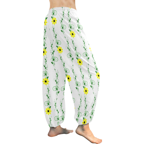 Yellow Daisies Flourish Vines Floral Boho Pants Women's All Over Print Harem Pants (Model L18)