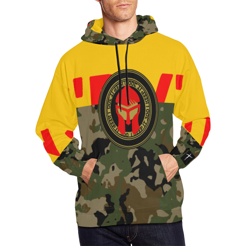Yellow All Over Print Hoodie for Men (USA Size) (Model H13)