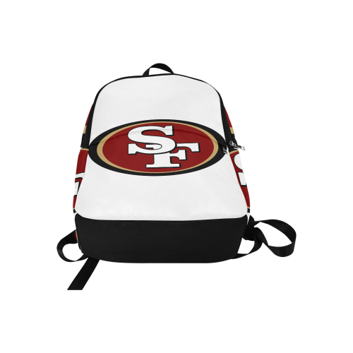 49ers White Fabric Backpack for Adult (Model 1659)