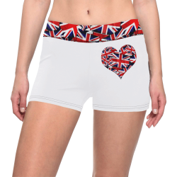 Union Jack British UK Flag Heart Women's All Over Print Short Leggings (Model L28)