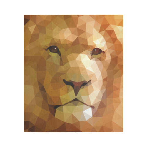 Polymetric Lion Cotton Linen Wall Tapestry 51"x 60"