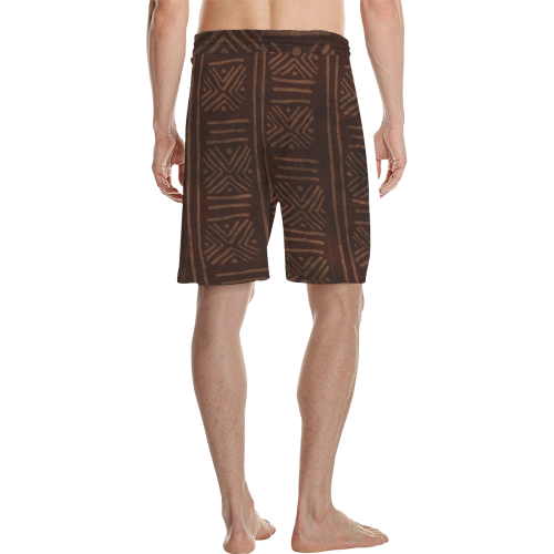 Brown Tribal Above Knee Mens Shorts Men's All Over Print Casual Shorts (Model L23)