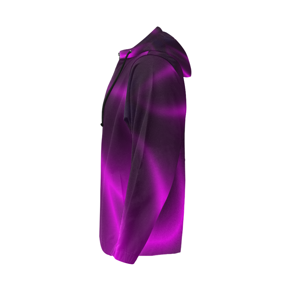 Purple Blossom All Over Print Full Zip Hoodie for Men (Model H14)