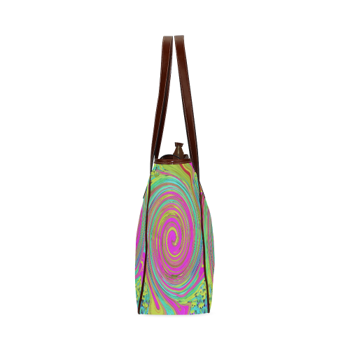 Groovy Abstract Pink Swirl Classic Tote Bag (Model 1644)