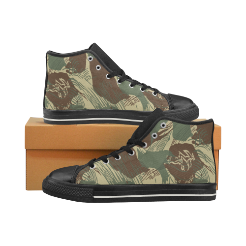 Rhodesian Brushstrokes Camouflage V2 Men’s Classic High Top Canvas Shoes (Model 017)