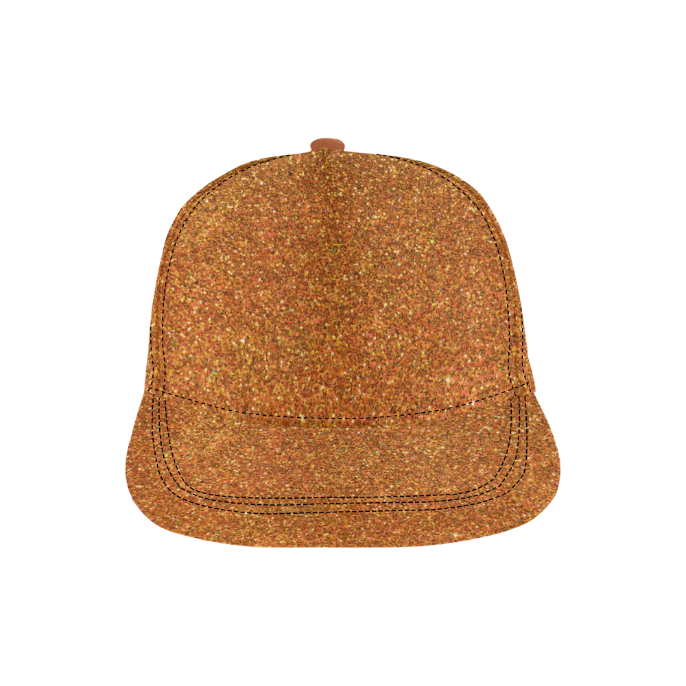 Sparkly Gold Glitter All Over Print Snapback Hat D