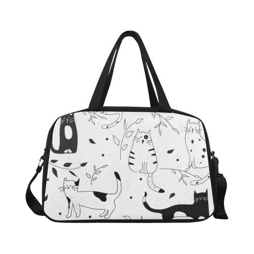 black cats white cats Fitness Handbag (Model 1671)