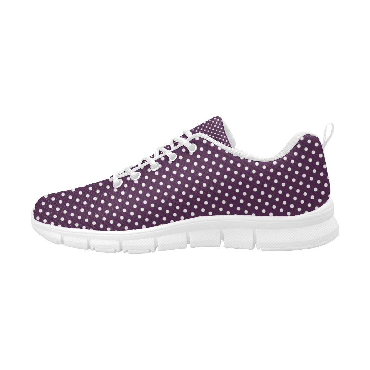 Burgundy polka dots Women's Breathable Running Shoes (Model 055)