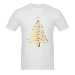 Golden Christmas Tree Men's T-shirt in USA Size (Two Sides Printing) (Model T02)