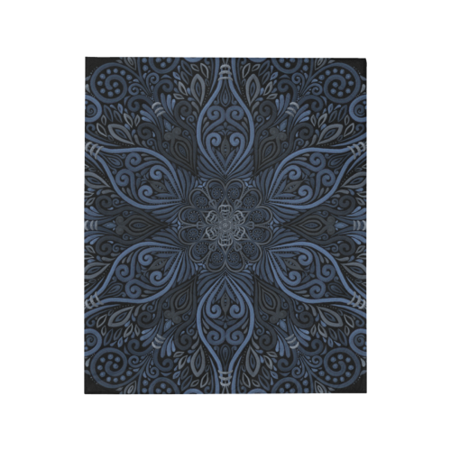 Blue Mandala Pattern with 3D effect Quilt 50"x60"
