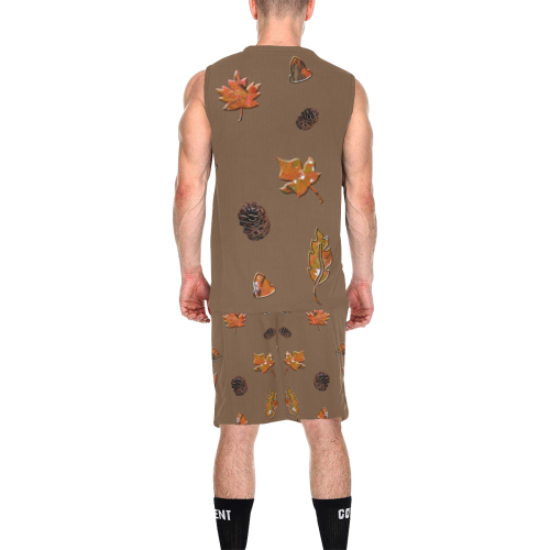 Leaves Pine Cones All Over Print Basketball Uniform
